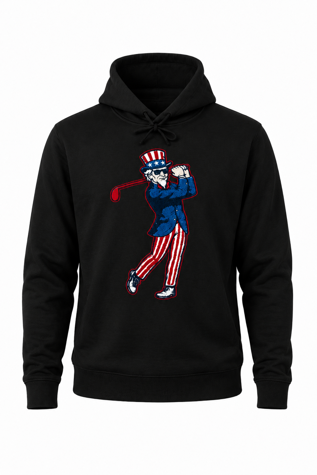 Patriot Pete Hooded Sweatshirt in Black
