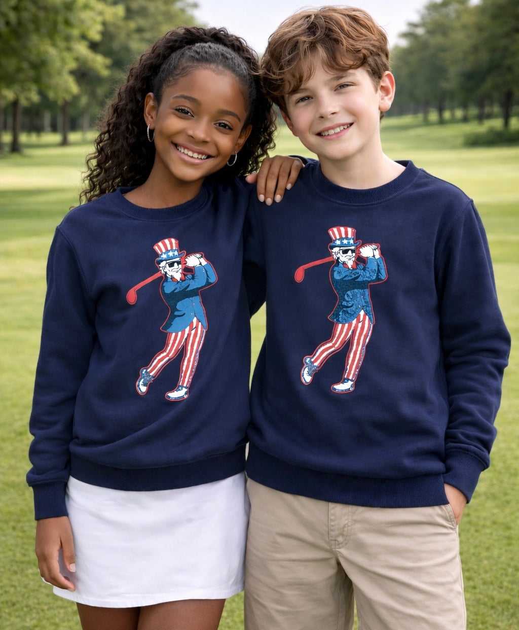 Kids Patriot Pete Crewneck Sweatshirt in Navy