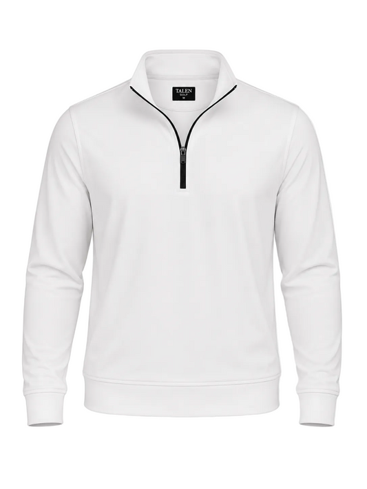 “The Benjamin” Quarter Zip in White