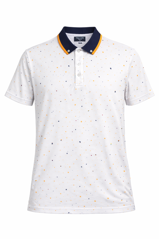 White Paint Splatter Polo