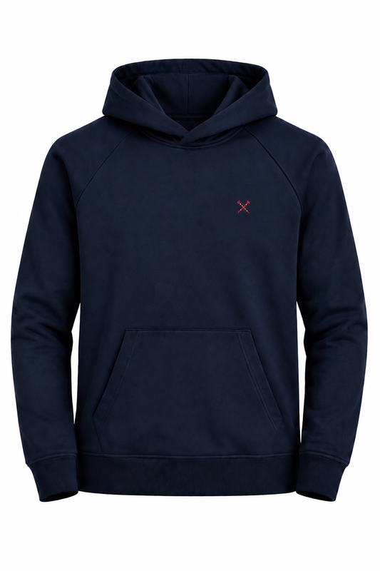 “The Eddie” Three-Stripe Hoodie in Navy