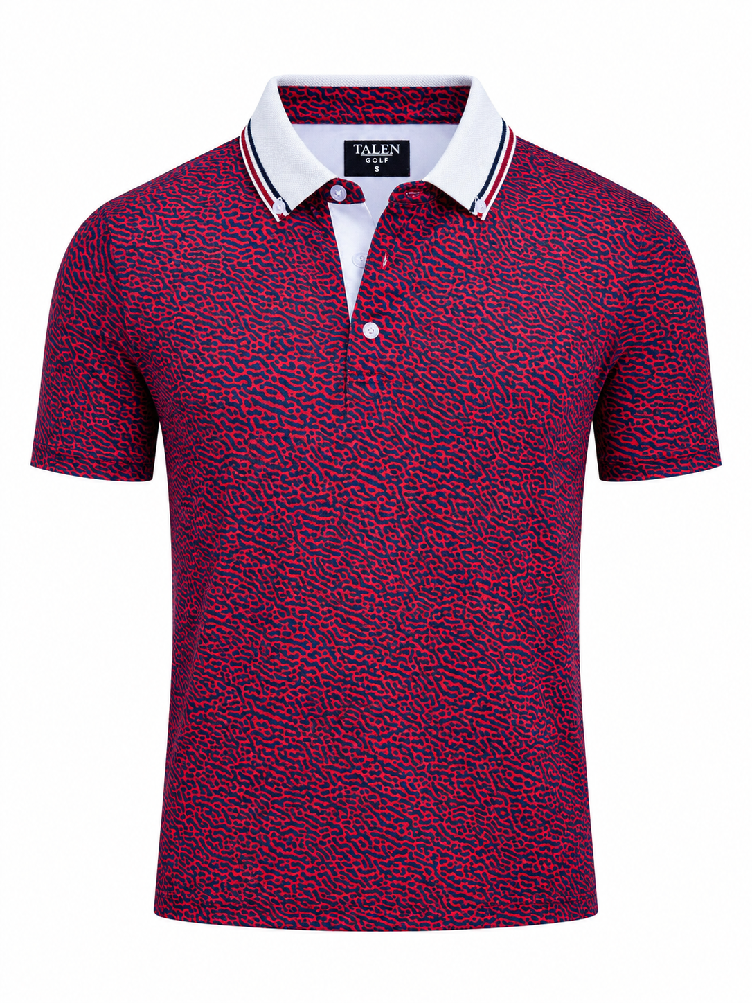 Red and Blue TALEN Print Performance Polo