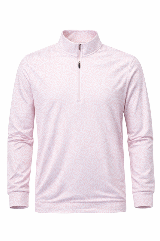 Light Pink and White TALEN Pattern Quarter Zip