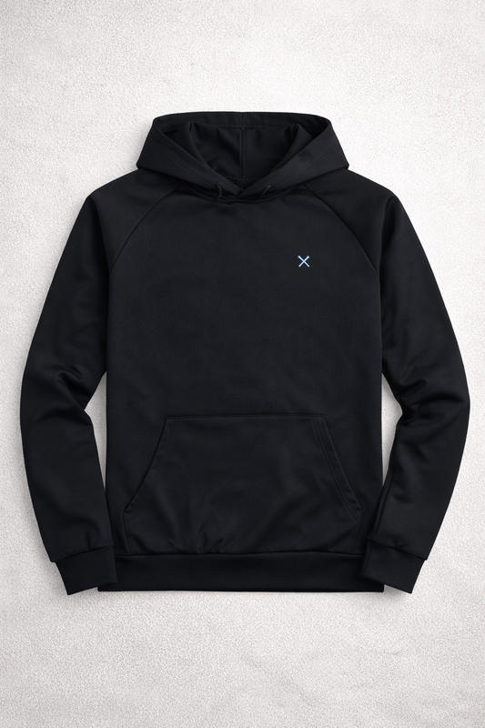 Black Three-Stripe Hoodie