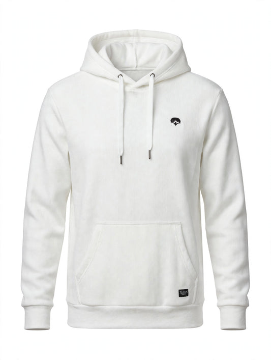 “The Erik” Stretch Corduroy Hoodie in White