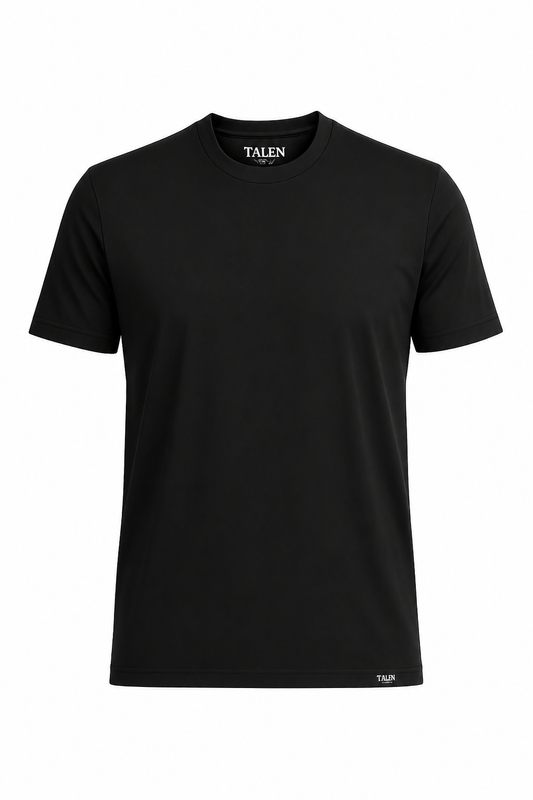 “The Tully” Stretch Cotton Tee in Black