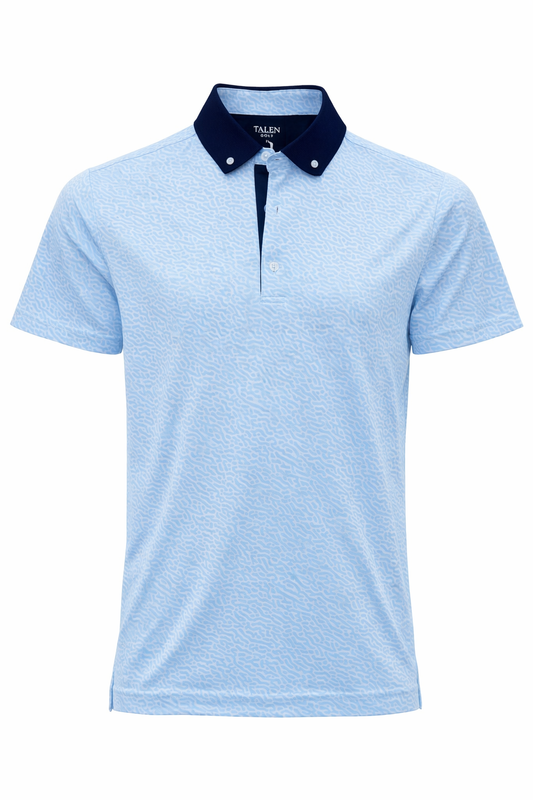 Light Blue TALEN Print Performance Polo