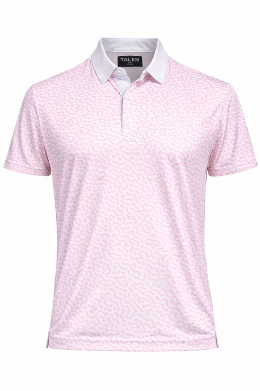Pink TALEN Print Performance Polo